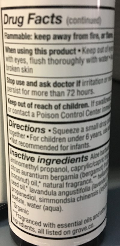 Principal Display Panel Part 2 (Gc Jeremiah Brent Hand Sanitizer Gel 1.9oz (back 2of2))